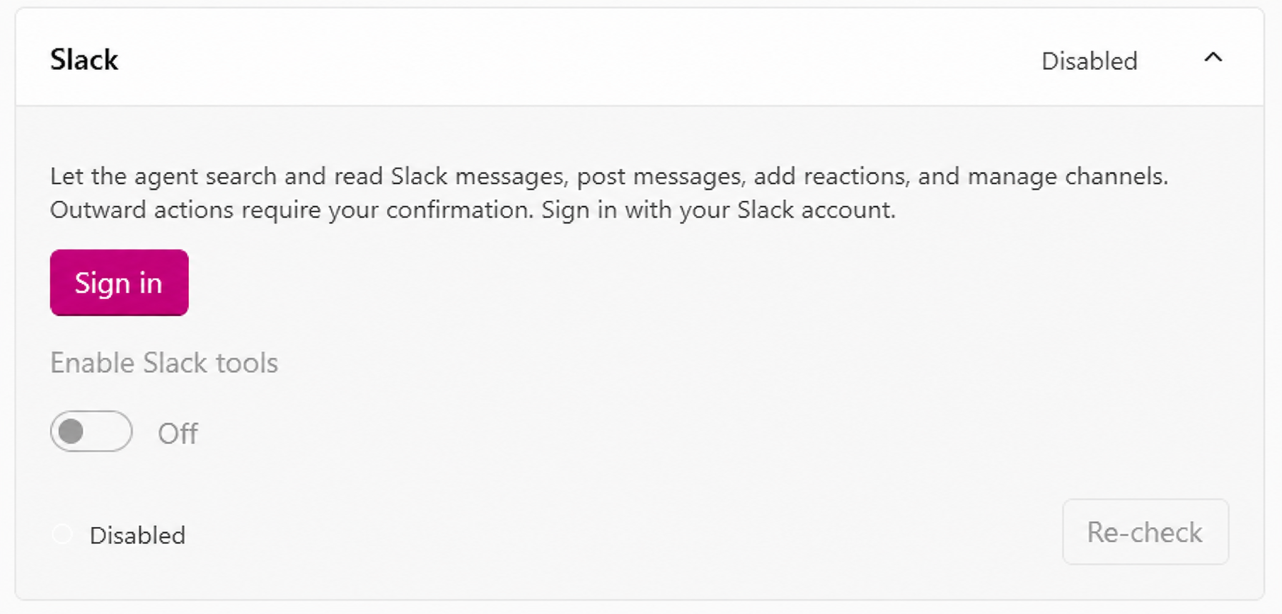 Slack connector sign-in screen