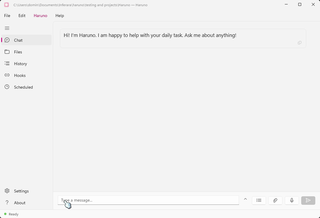 A file referenced in the Haruno message box